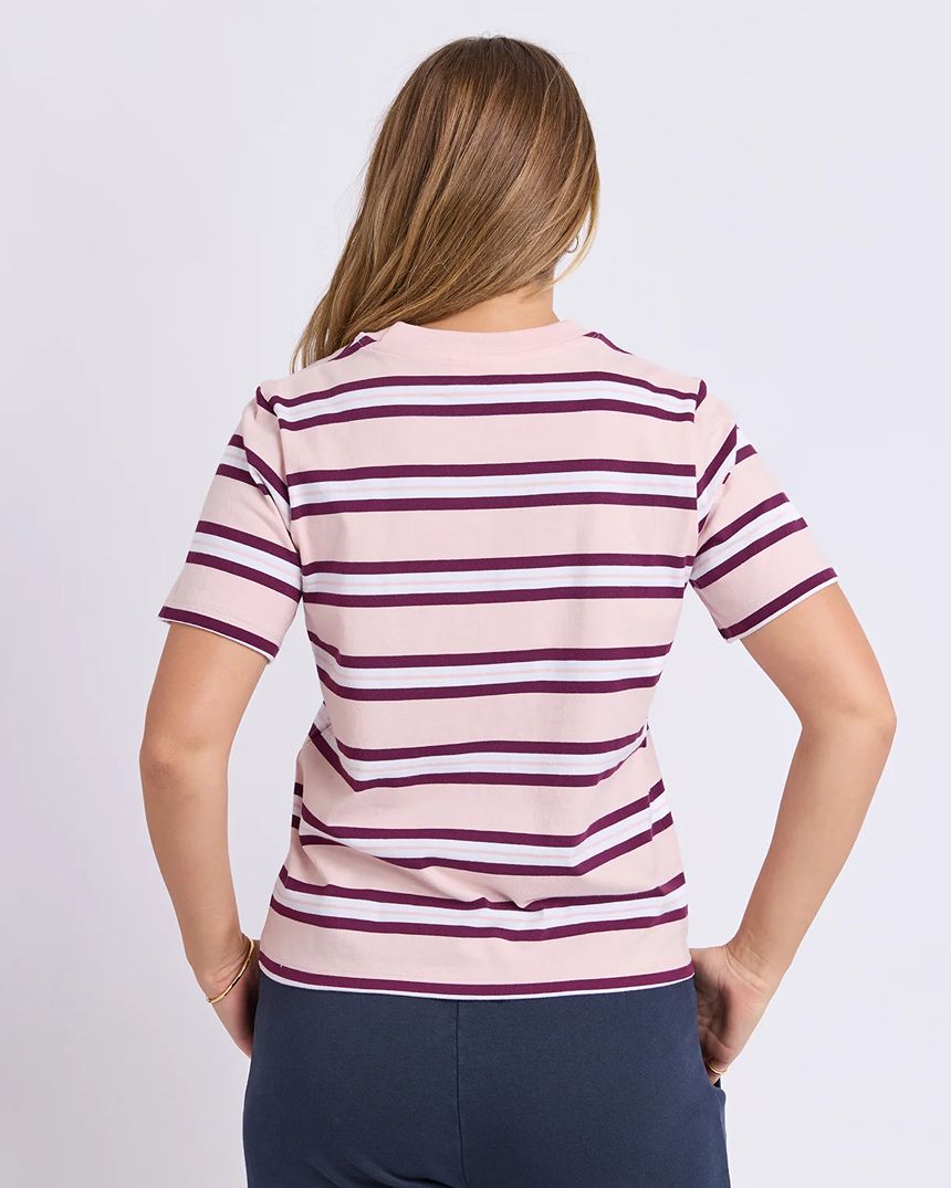 Pure Stripe Tee Pink