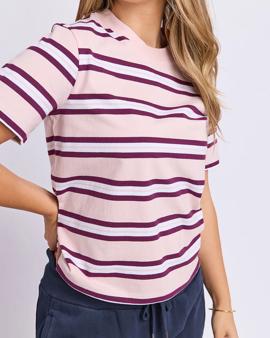 Pure Stripe Tee Pink