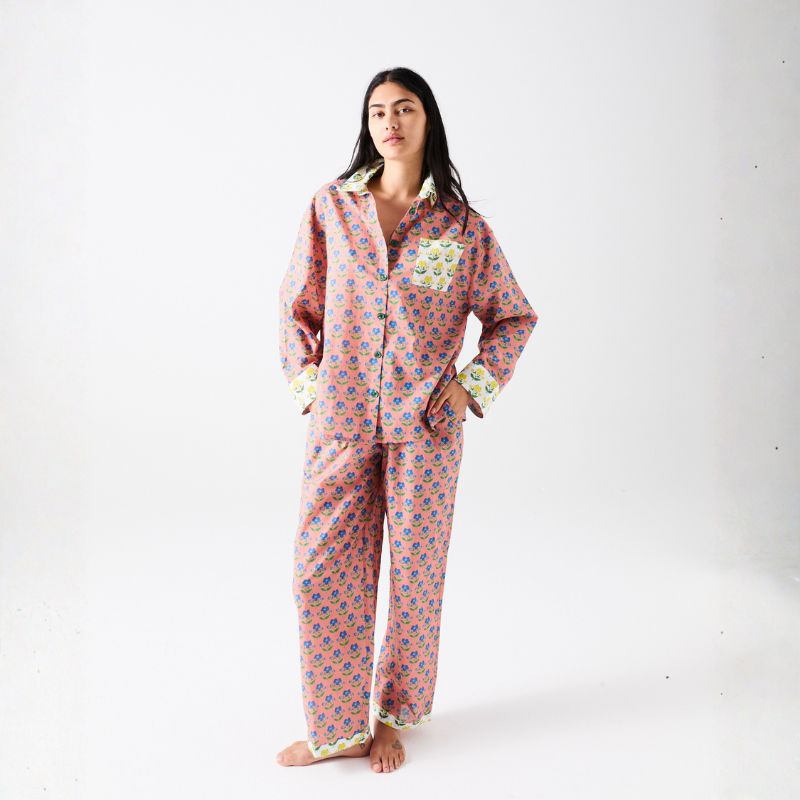 Anna Spiro Indian Summer Rose Organic Cotton Long Sleeve & Pant Pyjamas
