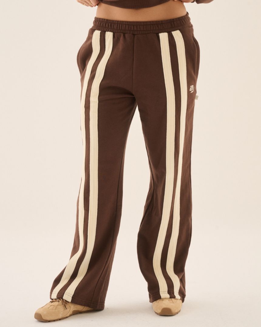 AJ Logo Stripe Trackpant Chicory Coffee