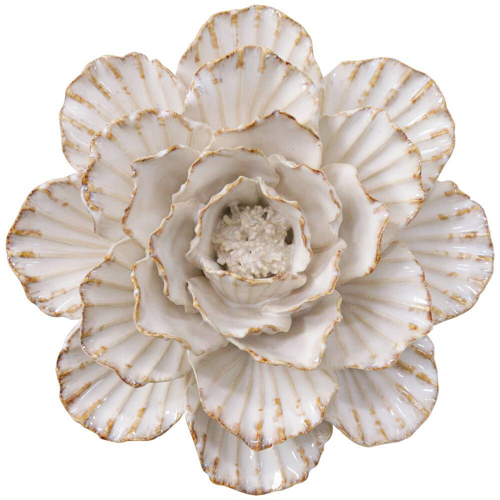 Ceramic Flower Cream/Pistachio