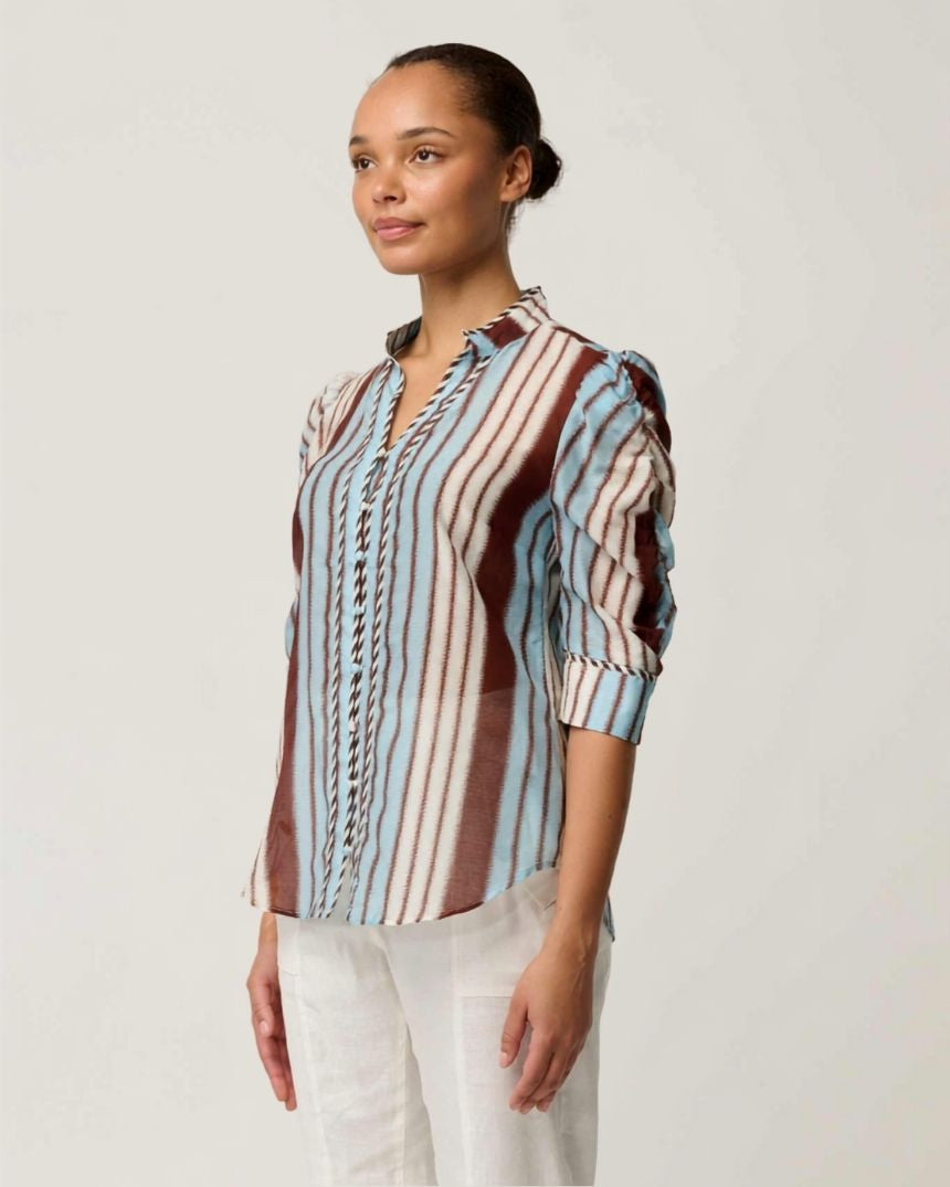 Calantha Cotton Silk Shirt Stripe