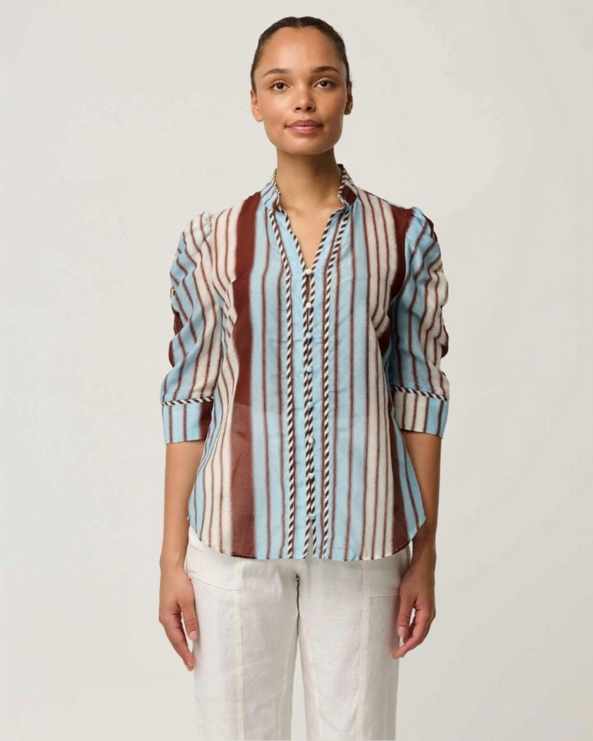 Calantha Cotton Silk Shirt Stripe