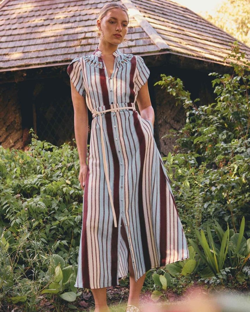 Cattleya Smock Maxi Dress Stripe