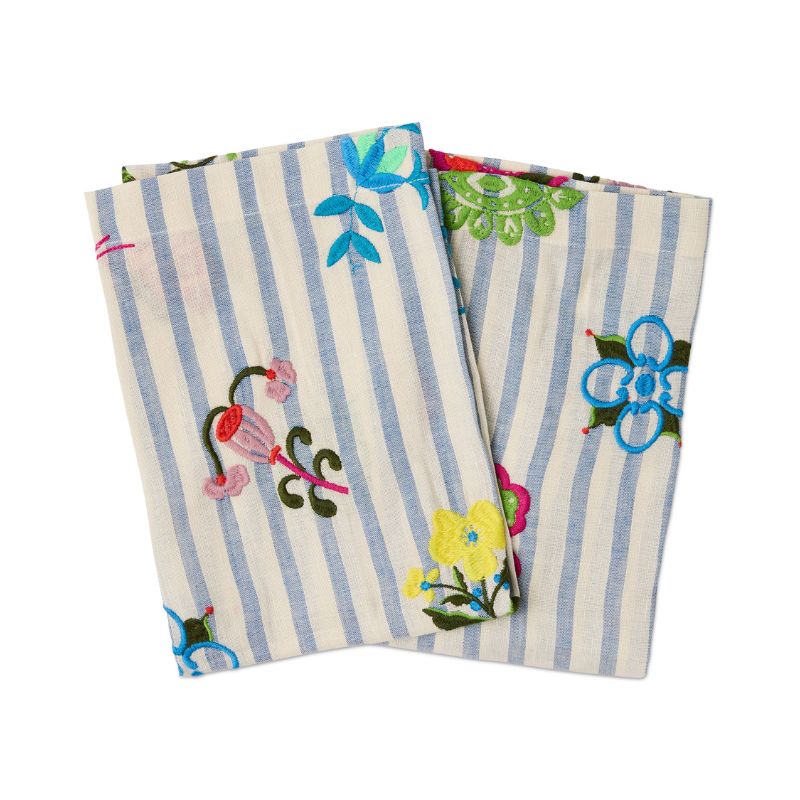Anna Spiro Malabar Floral Embroidered Napkins Set of 4