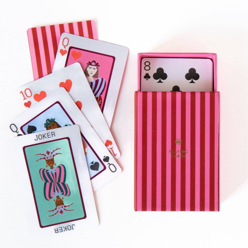 Playing Cards Pink Stripe