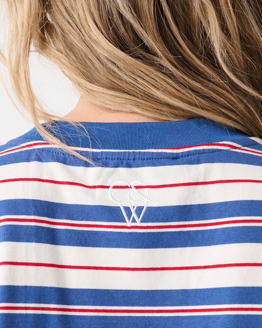 Carter Long Sleeve Red/Slate Stripe