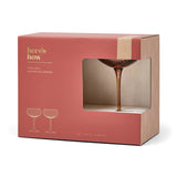 Lou Coupe Glass Set of 2 Amber