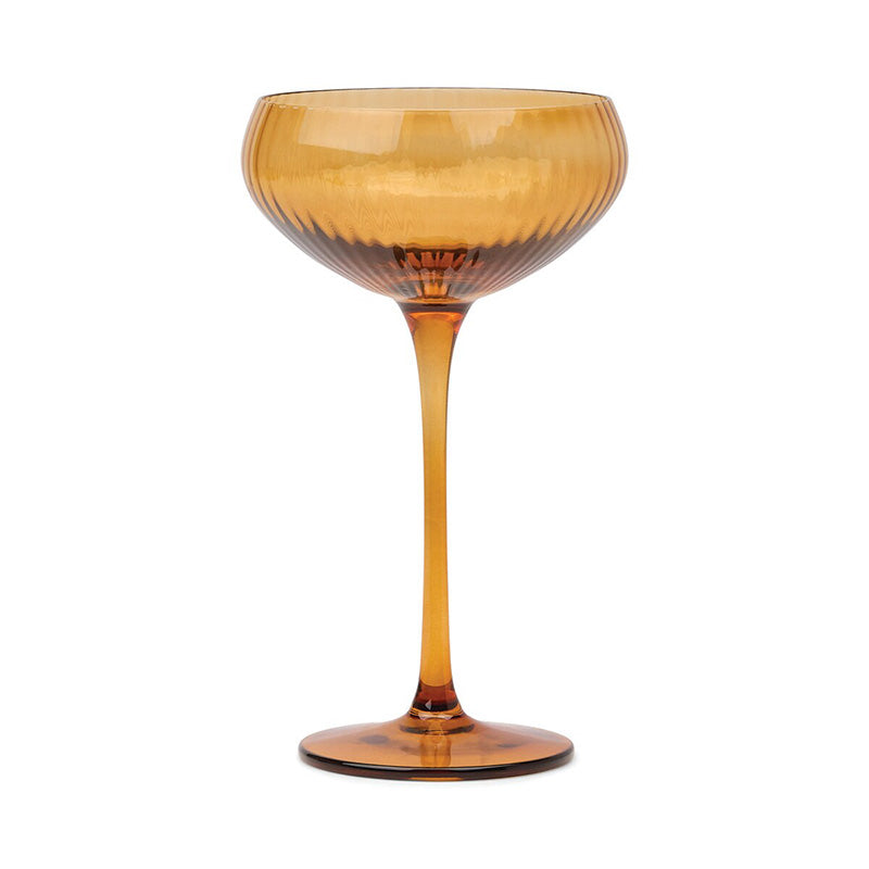 Lou Coupe Glass Set of 2 Amber