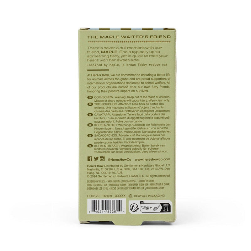 Maple Wine Bottle Opener