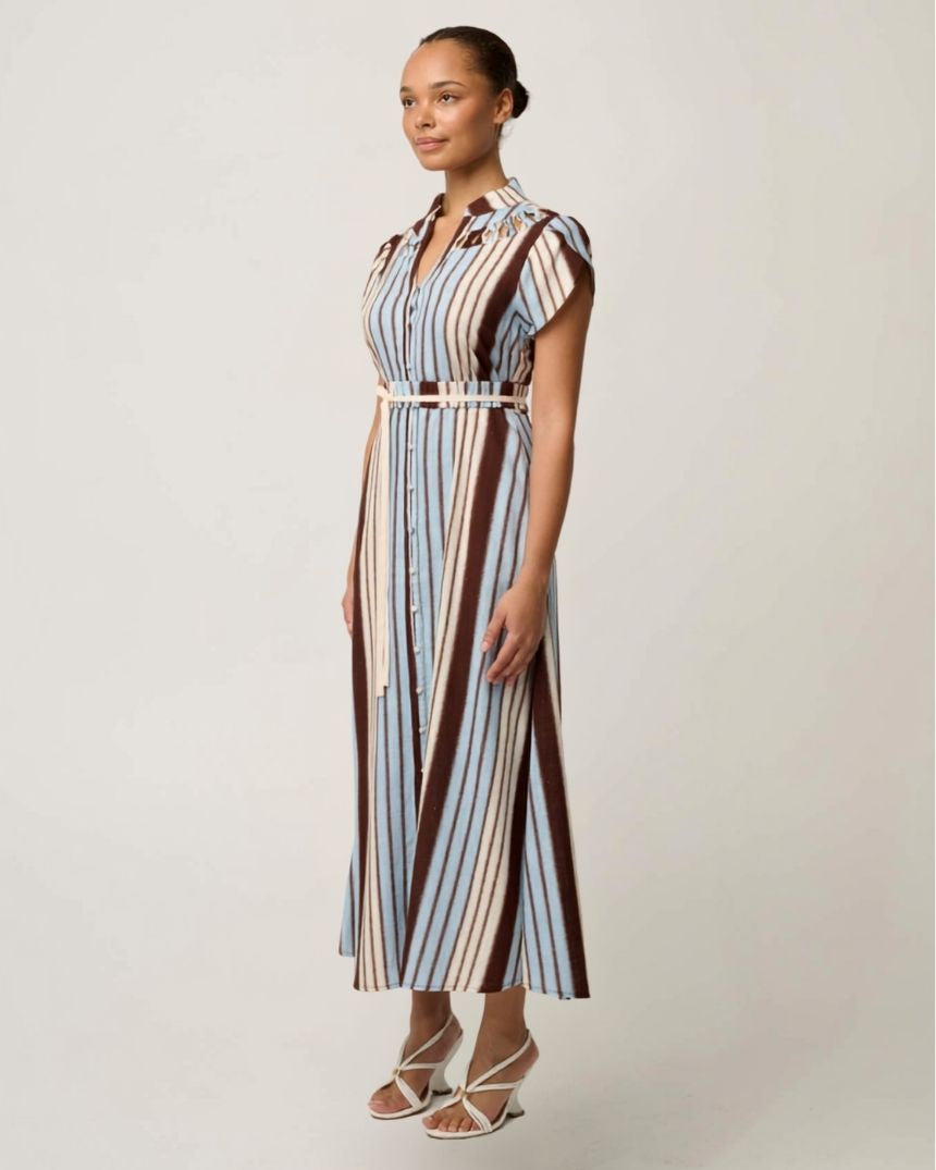 Cattleya Smock Maxi Dress Stripe