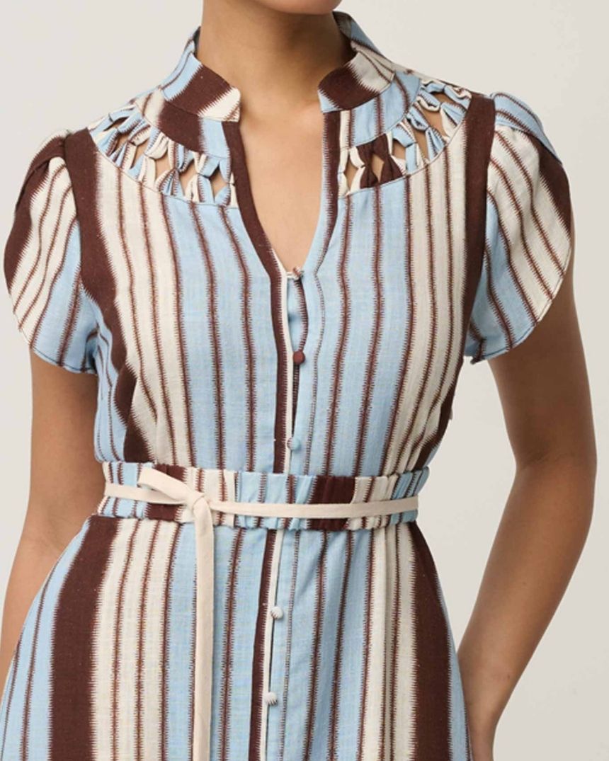 Cattleya Smock Maxi Dress Stripe