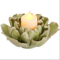 Ceramic Flower Tealight Holder Green