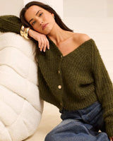 Hazel Knit Cardigan Khaki