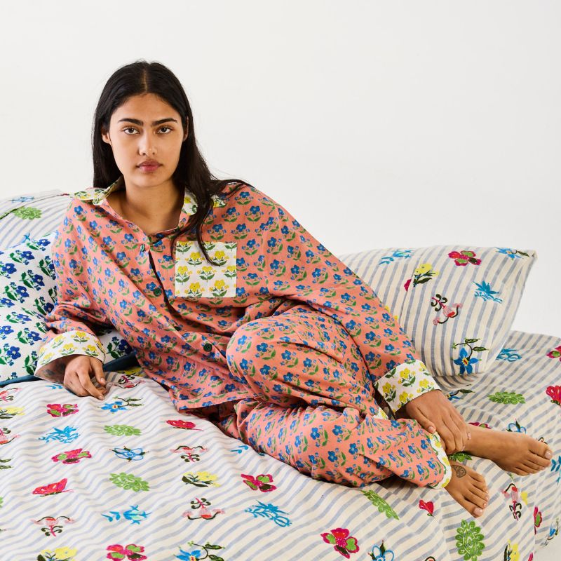 Anna Spiro Indian Summer Rose Organic Cotton Long Sleeve & Pant Pyjamas