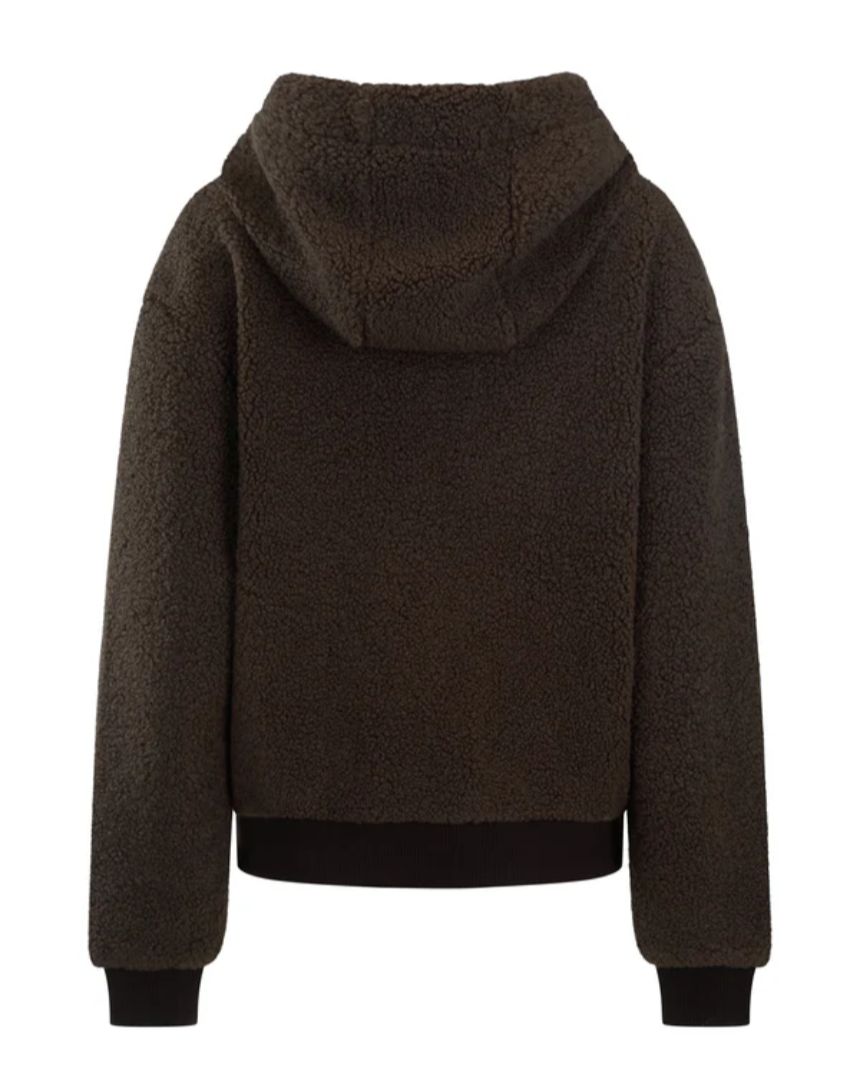 Sherpa Hooded Jacket Dark Chocolate