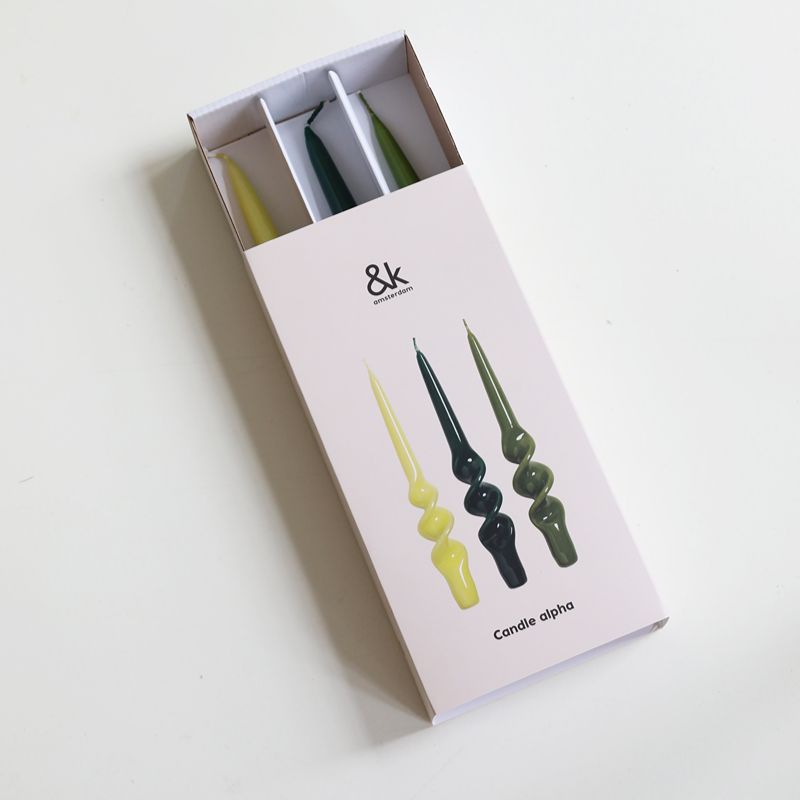 Candle Set of 3 Alpha Greens