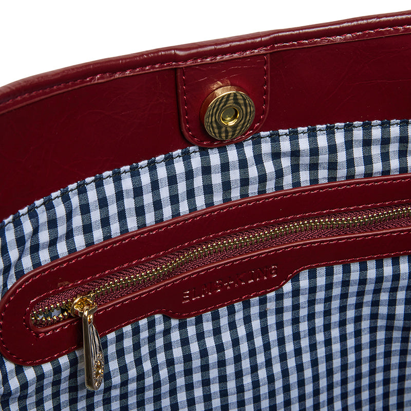 Arcadia Weave Tote Bag Burgundy/Coco