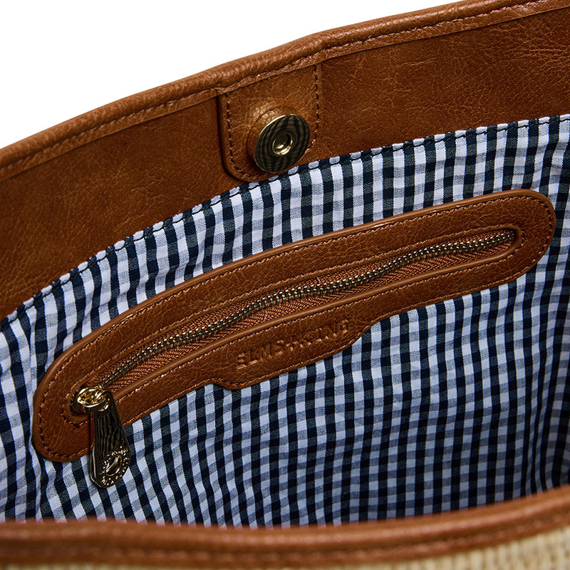 Arcadia Weave Tote Bag Tan/Natural