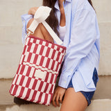 Bottle Base Bag Burgundy/Peony Check