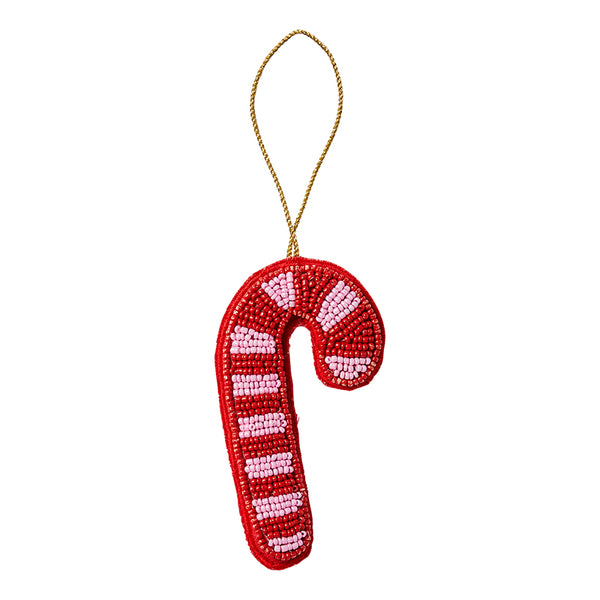 Candy Cane Pink Beaded Decoration