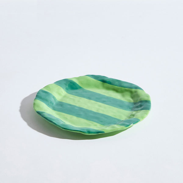 Hampton Plate Green Stripe