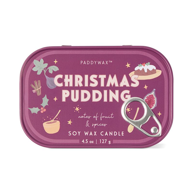 Bistro Christmas Pudding Tin Candle