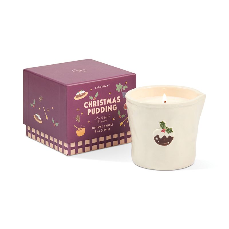 Bistro Christmas Pudding Embossed Candle