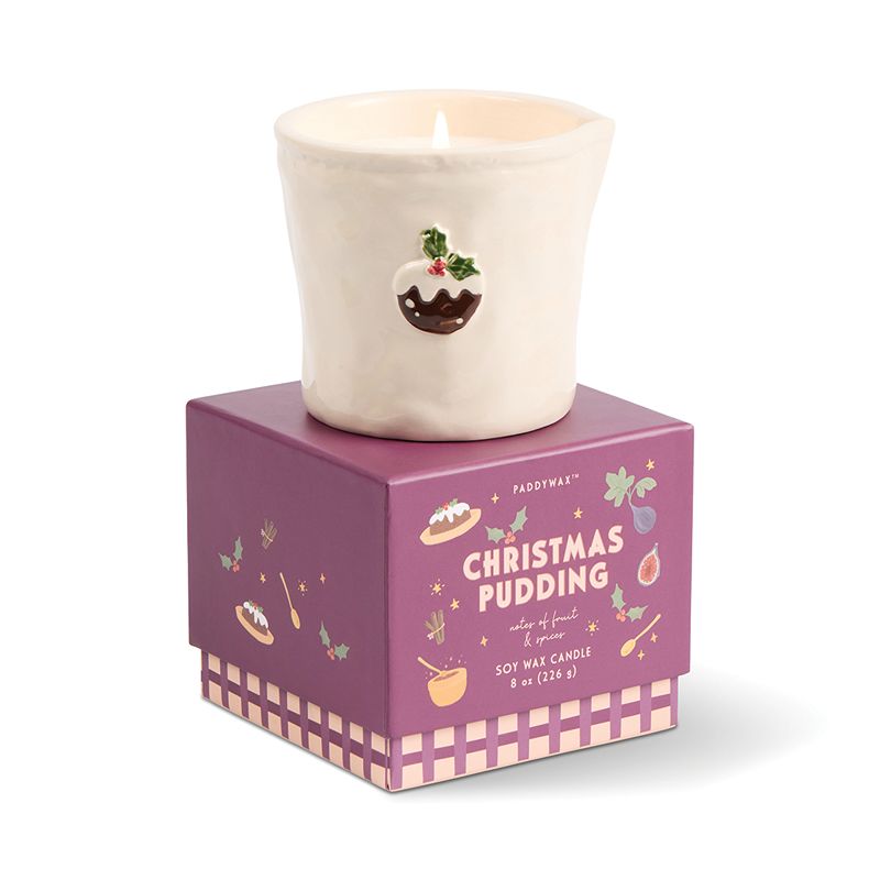 Bistro Christmas Pudding Embossed Candle