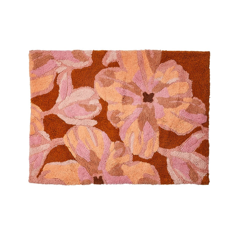 Dutch Floral Pink Bath Mat