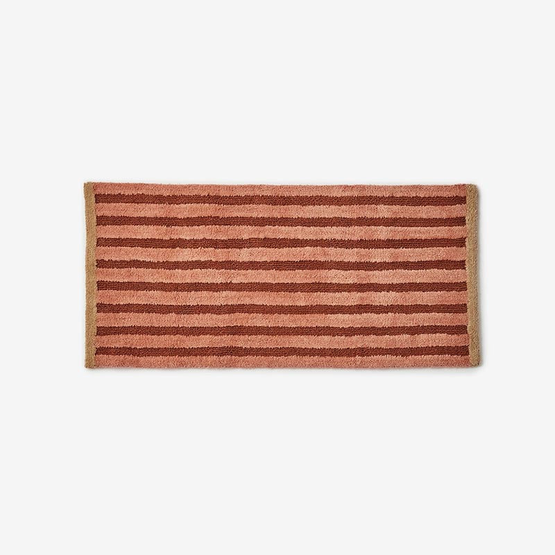 Stripe Reversible Terracotta Long Bath Mat