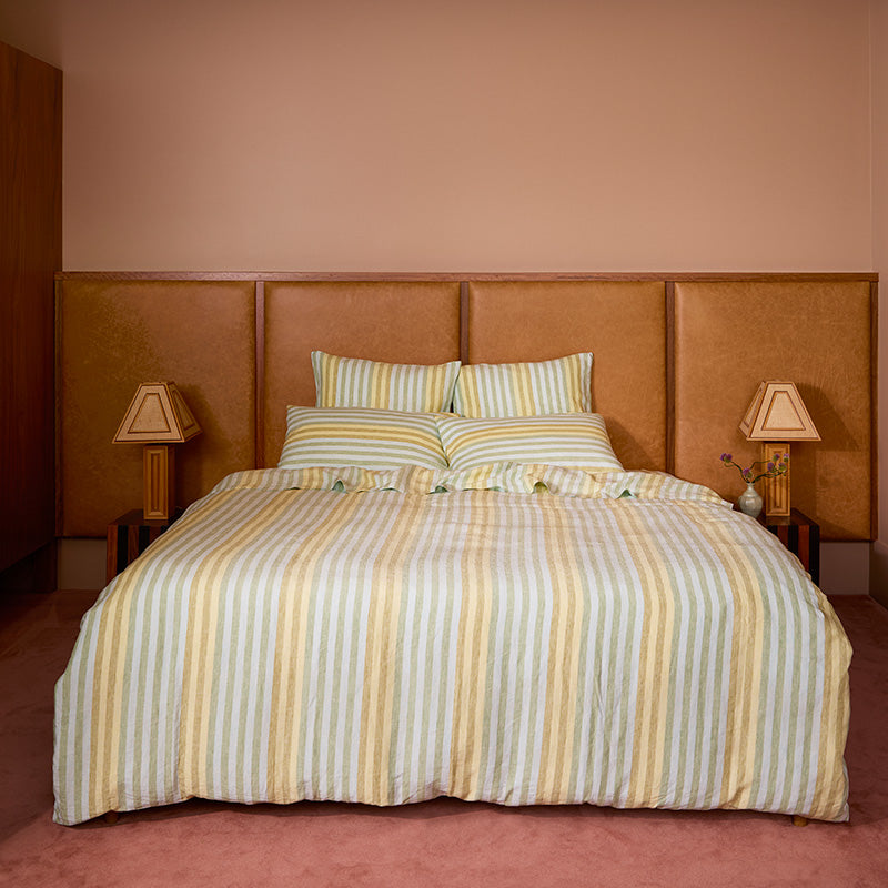 Stripe Blue Green Pillowcases Set of 2