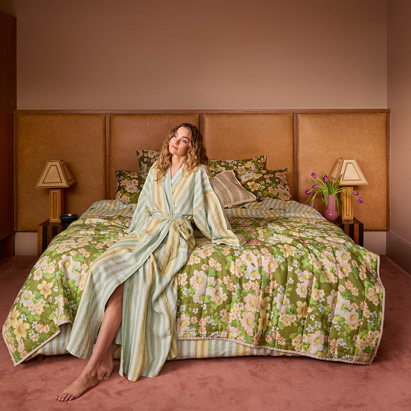 Buttercup Olive Quilted Throw