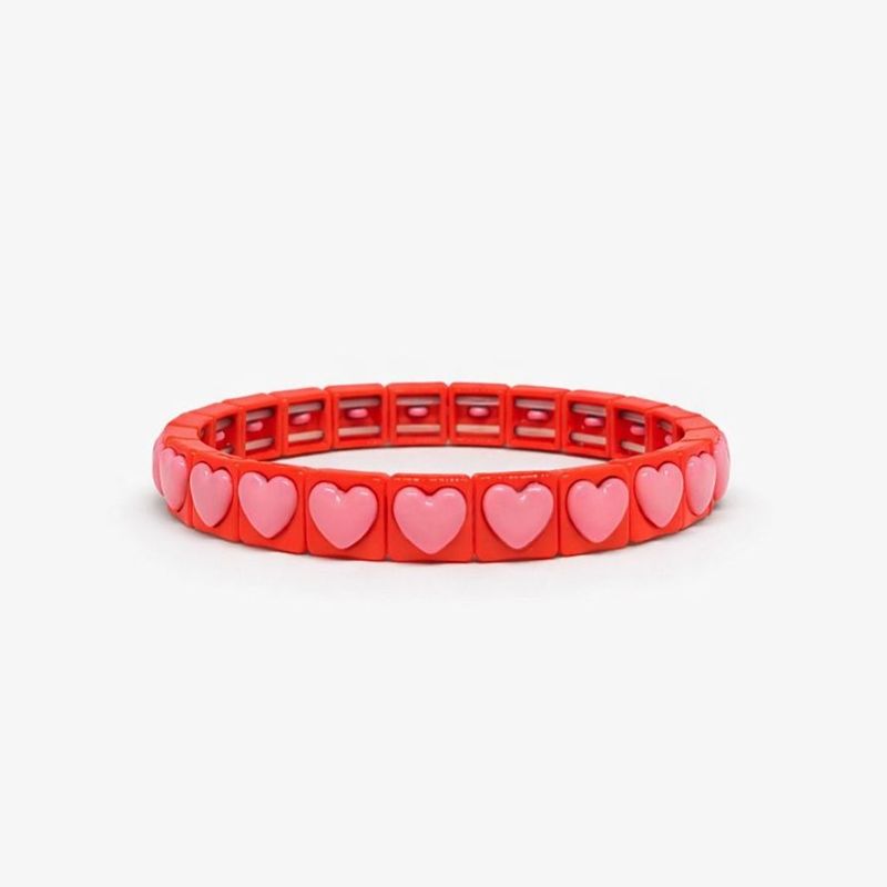 Red Heart Tile Bracelet