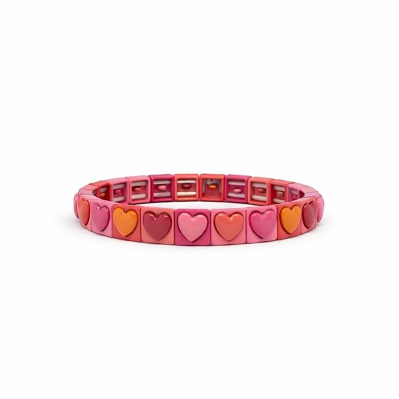 Maroon Heart Tile Bracelet