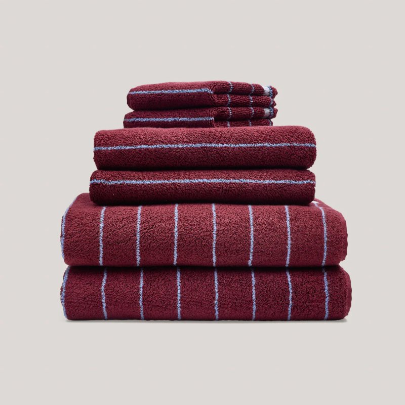 Face Washer Plum Stripe