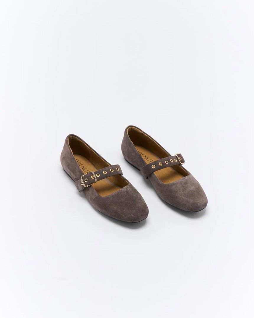 Bianca Leather Ballet Chocolate Suede