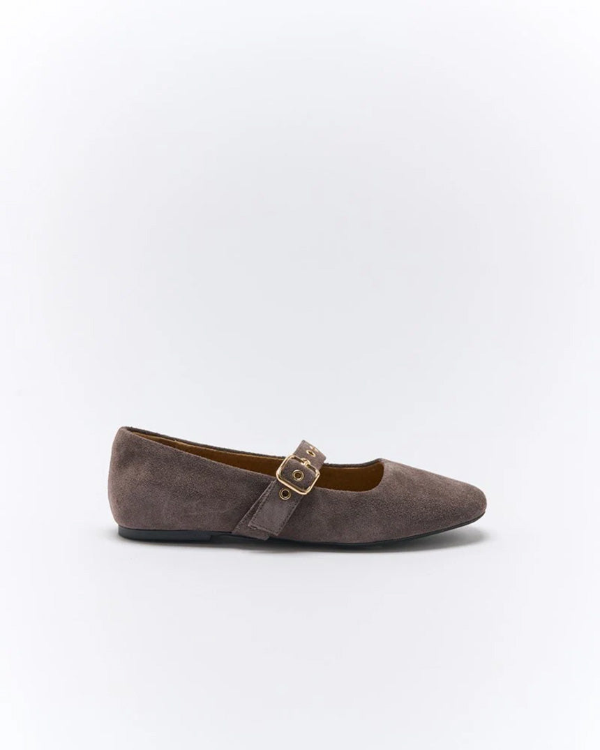 Bianca Leather Ballet Chocolate Suede
