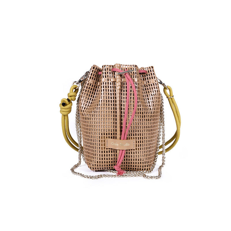 Bibi Perforated Calf Leather Bag Mocha