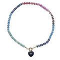 Blue Heart Multicolour Gemstone Necklace