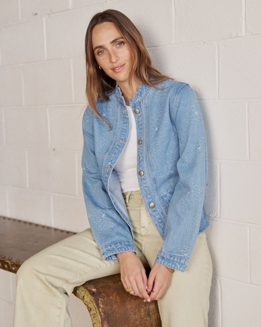 Bonnie Jacket Floral Blue