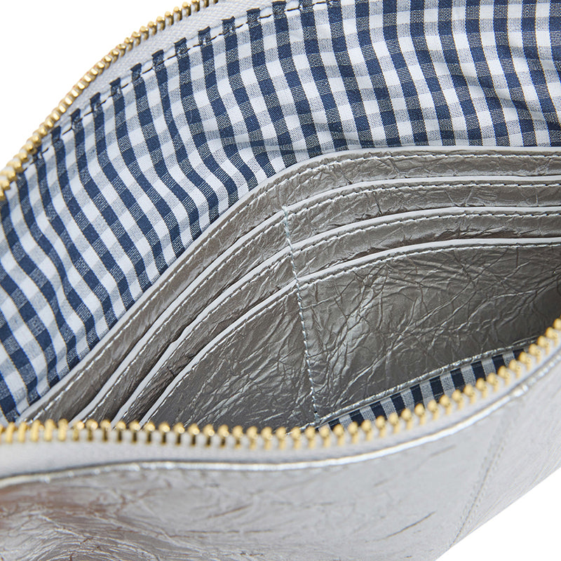 Bowery Wallet/Clutch Silver Crinkle