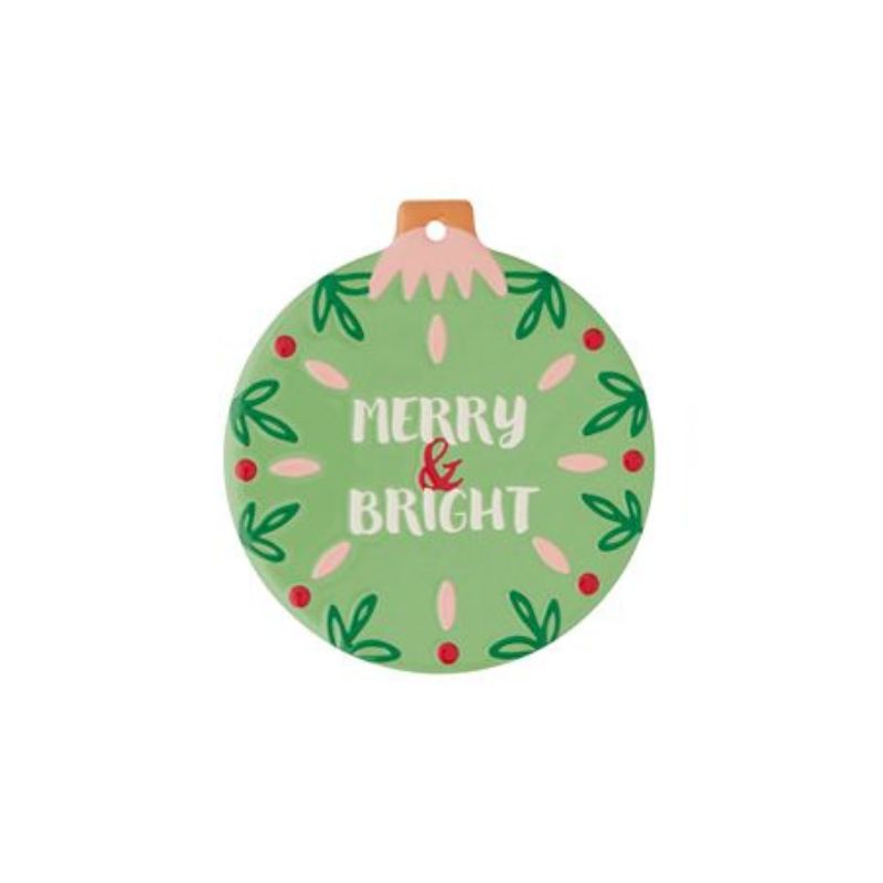 Holly Jolly Ceramic Coaster Merry & Bright