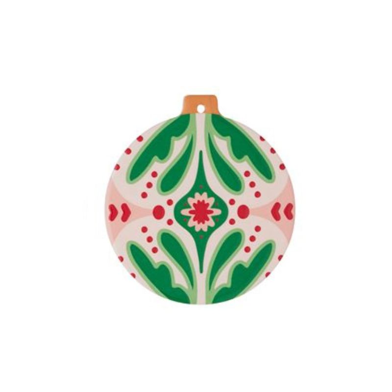 Holly Jolly Ceramic Coaster Bauble