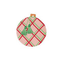 Holly Jolly Ceramic Coaster Pink Tassel