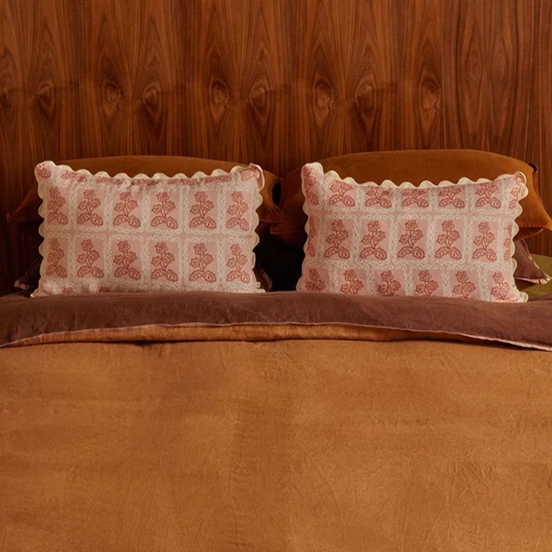 Martine Pink Linen Cushion 60x40cm