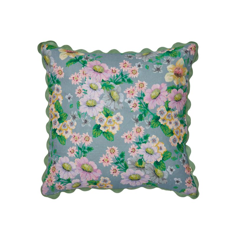 Buttercup Blue Cushion Linen Cushion 50cm