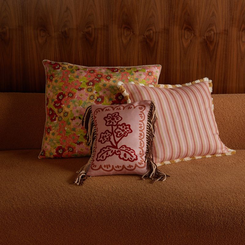 Garden Stripe Pink Cushion 50cm