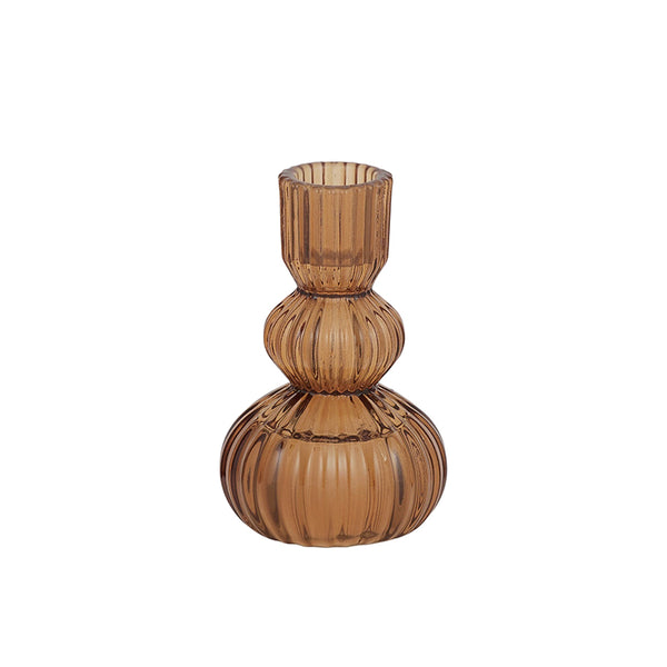 Mattia Glass Candleholder Amber
