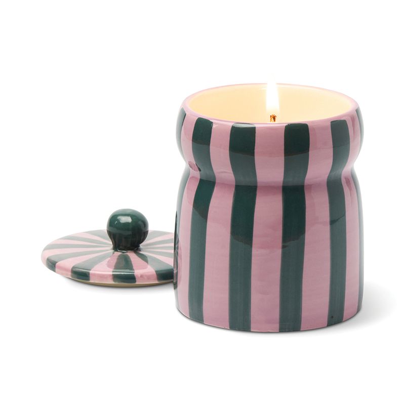 Cabana Christmas Pink/Green Cinnamon & Clove Candle with Lid